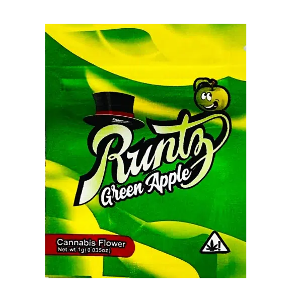 1 Gram Mylar Bag S1G Style – Premium Smell-Proof Flower Packaging - Runtz Green Apple (100 Count) S1G-015