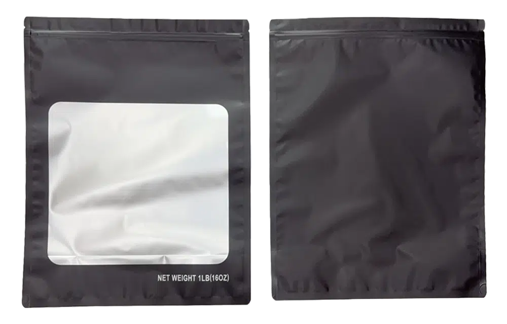 1 Pound Blank Square Window Mylar Bag – Premium Packaging (Orange) (25 Count) SMBW-1LB-007