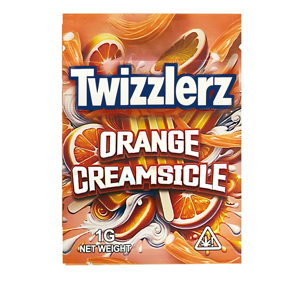 1 Gram Stock Mylar Bag – Premium Smell-Proof Flower Packaging –  Twizzlerz Orange Creamsicle (100 Count) WSMB-1G-027