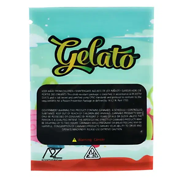 1 Gram Stock Mylar Bag – Premium Smell-Proof Flower Packaging - Gelato (100 Count) WSMB-1G-046 - Image 2