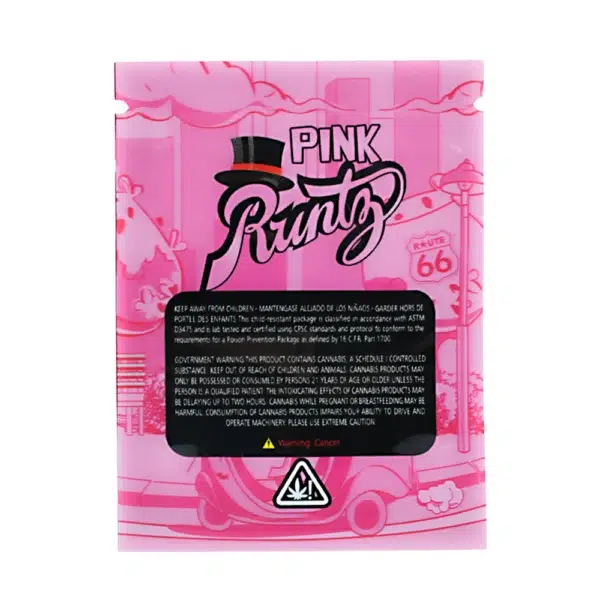 1 Gram Stock Mylar Bag – Premium Smell-Proof Flower Packaging - Pink Runtz (100 Count) WSMB-1G-049 - Image 2