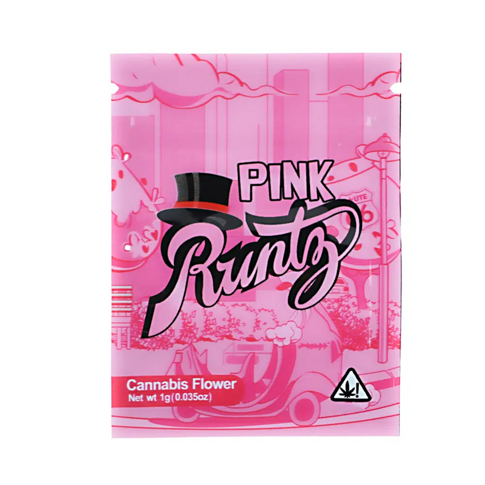 1 Gram Stock Mylar Bag – Premium Smell-Proof Flower Packaging – Pink Runtz (100 Count) WSMB-1G-049