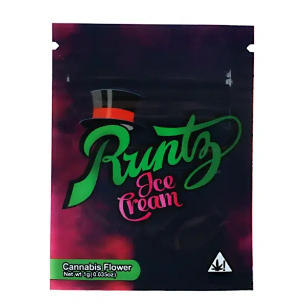 1 Gram Stock Mylar Bag – Premium Smell-Proof Flower Packaging - Runtz Ice Cream (100 Count) WSMB-1G-051