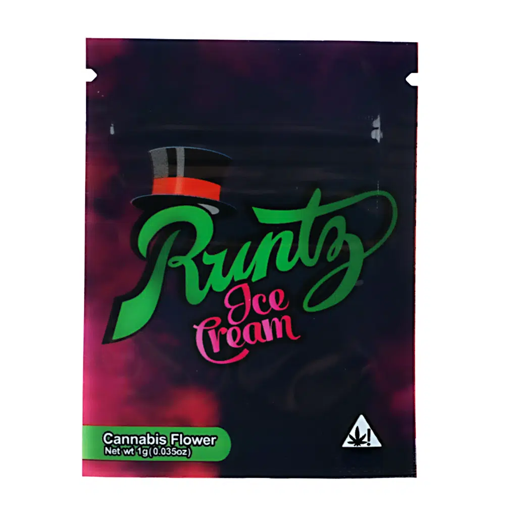 1 Gram Stock Mylar Bag – Premium Smell-Proof Flower Packaging – Runtz Ice Cream (100 Count) WSMB-1G-051