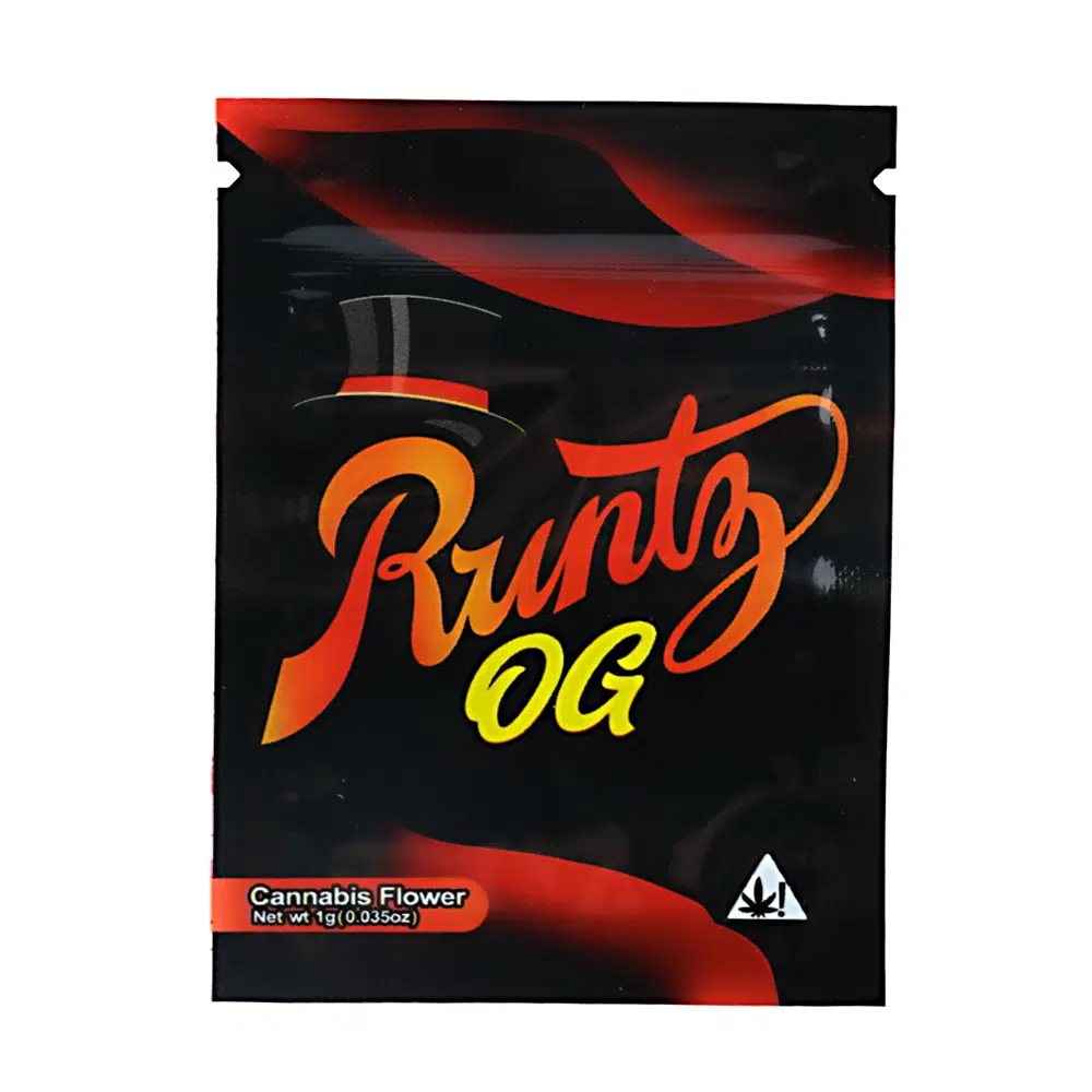 1 Gram Stock Mylar Bag – Premium Smell-Proof Flower Packaging – Runtz OG (100 Count) WSMB-1G-052