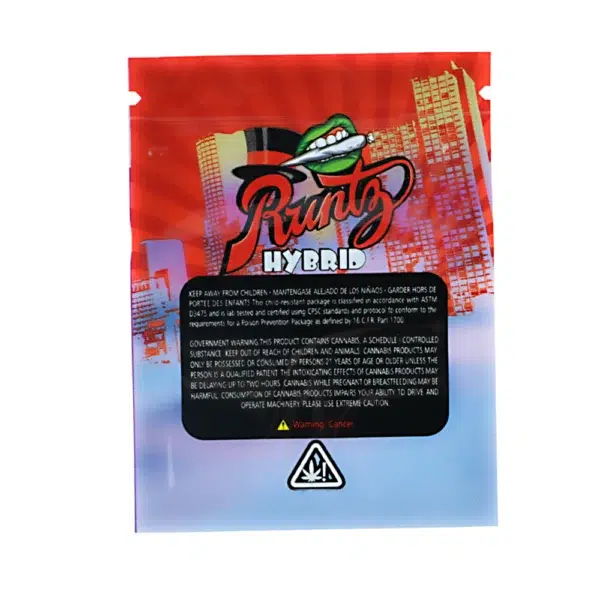 1 Gram Stock Mylar Bag – Premium Smell-Proof Flower Packaging - Runtz Hybrid (100 Count) WSMB-1G-054 - Image 2