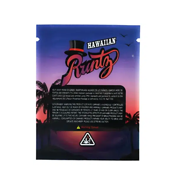 1 Gram Stock Mylar Bag – Premium Smell-Proof Flower Packaging - Hawaiian Runtz (100 Count) WSMB-1G-056 - Image 2