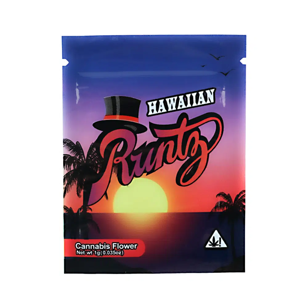 1 Gram Stock Mylar Bag – Premium Smell-Proof Flower Packaging – Hawaiian Runtz (100 Count) WSMB-1G-056