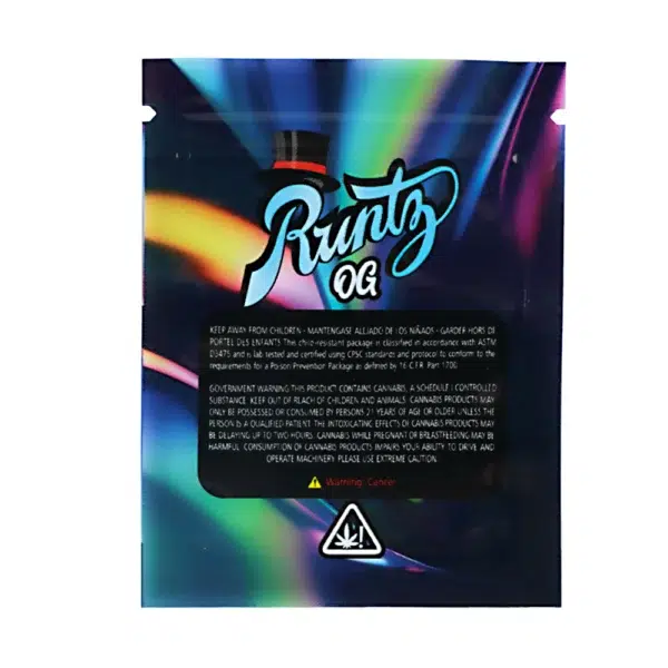 1 Gram Stock Mylar Bag – Premium Smell-Proof Flower Packaging - Runtz OG Blue (100 Count) WSMB-1G-057 - Image 2