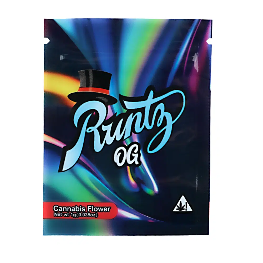 1 Gram Stock Mylar Bag – Premium Smell-Proof Flower Packaging – Runtz OG Blue (100 Count) WSMB-1G-057