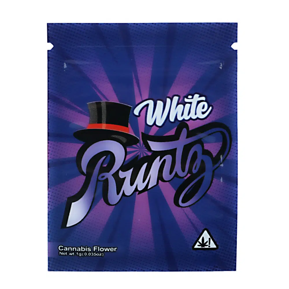 1 Gram Stock Mylar Bag – Premium Smell-Proof Flower Packaging – White Runtz (100 Count) WSMB-1G-058