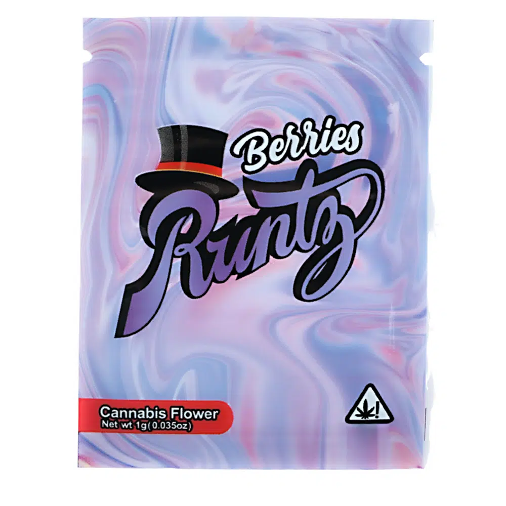 1 Gram Stock Mylar Bag – Premium Smell-Proof Flower Packaging – Berries Runtz (100 Count) WSMB-1G-059