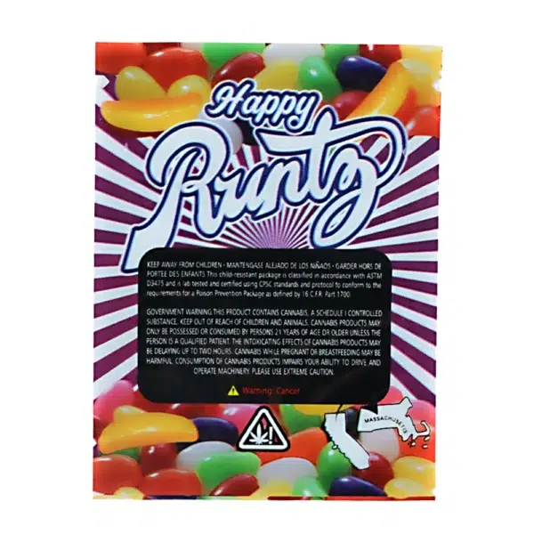 1 Gram Stock Mylar Bag – Premium Smell-Proof Flower Packaging - Happy Runtz (100 Count) WSMB-1G-060 - Image 2