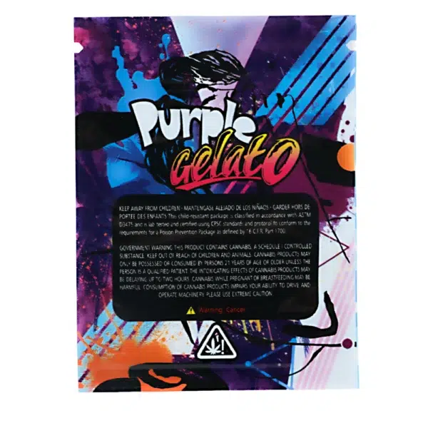 1 Gram Stock Mylar Bag – Premium Smell-Proof Flower Packaging - Purple Gelato (100 Count) WSMB-1G-063 - Image 2