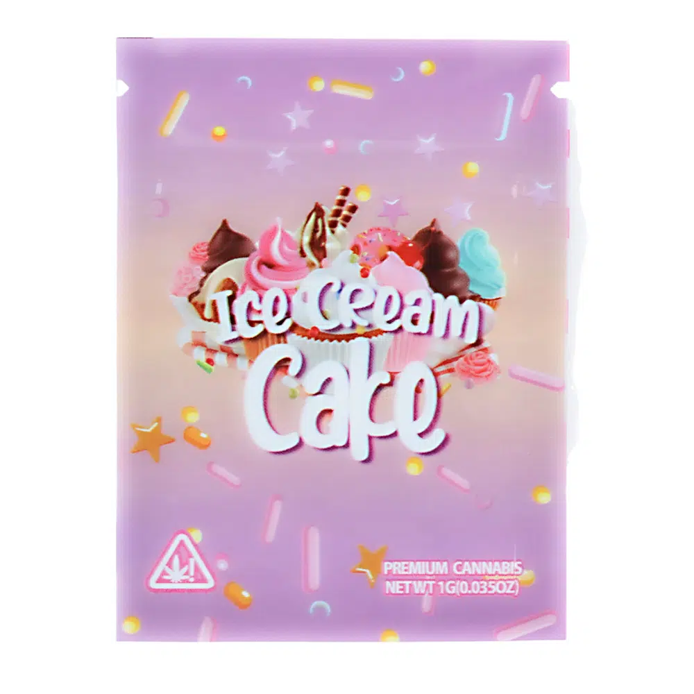 1 Gram Stock Mylar Bag – Premium Smell-Proof Flower Packaging – Ice Cream Cake (100 Count) WSMB-1G-064