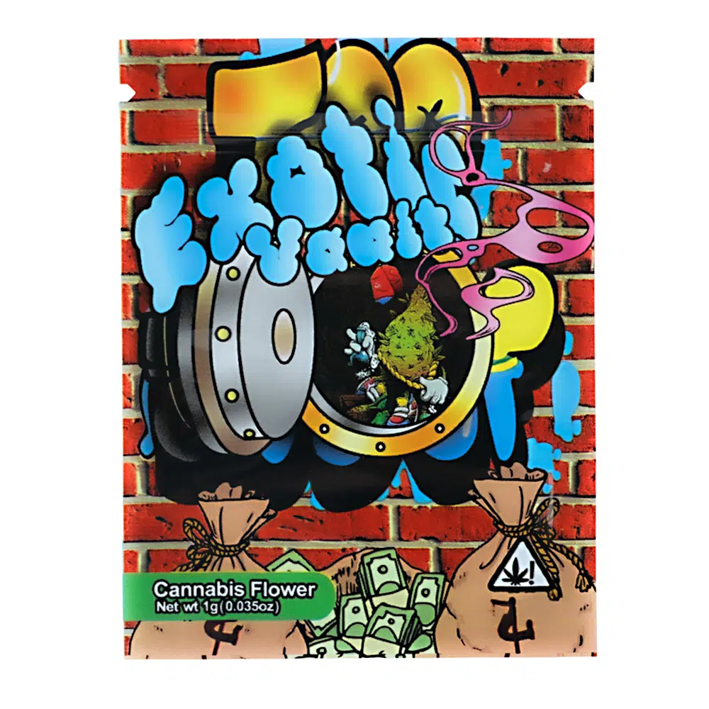 1 Gram Stock Mylar Bag – Premium Smell-Proof Flower Packaging – Exotic Vault (100 Count) WSMB-1G-068