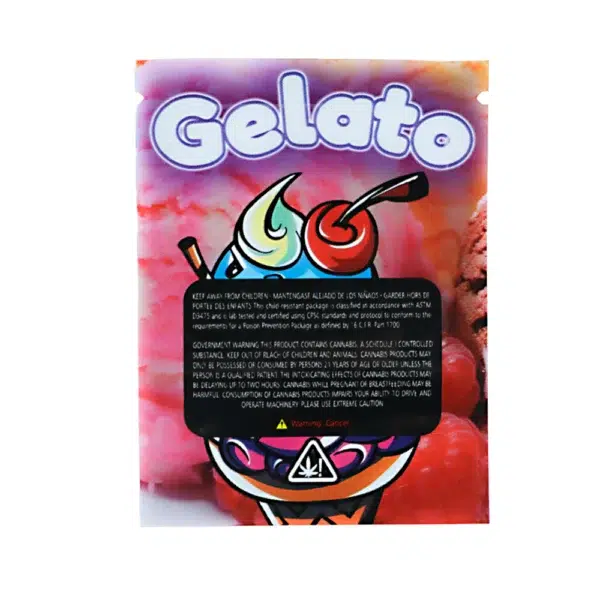 1 Gram Stock Mylar Bag – Premium Smell-Proof Flower Packaging - Gelato (100 Count) WSMB-1G-069 - Image 2