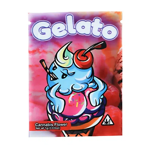 1 Gram Stock Mylar Bag – Premium Smell-Proof Flower Packaging - Gelato (100 Count) WSMB-1G-069