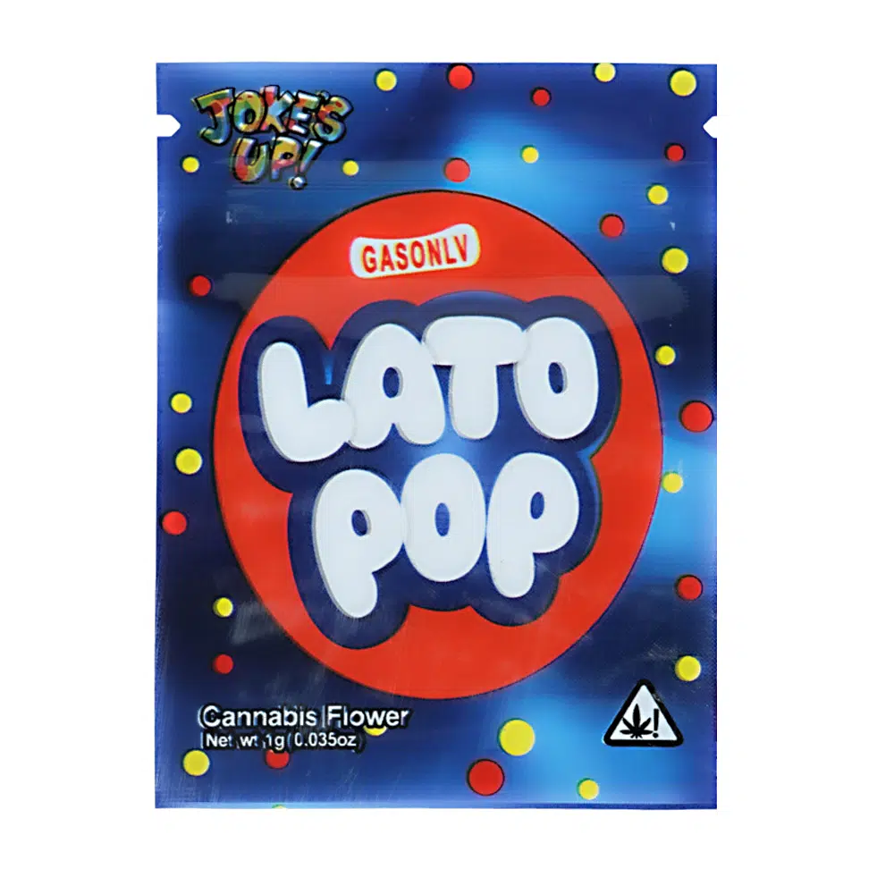 1 Gram Stock Mylar Bag – Premium Smell-Proof Flower Packaging – Latopop Jokes Up Gas Only (100 Count) WSMB-1G-070