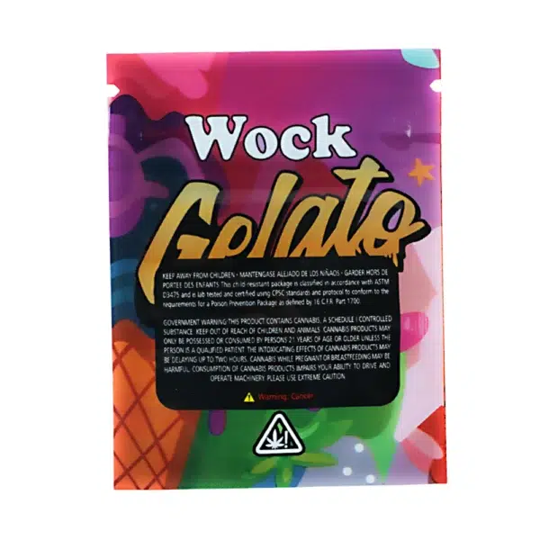 1 Gram Stock Mylar Bag – Premium Smell-Proof Flower Packaging - Wock Gelato (100 Count) WSMB-1G-071 - Image 2