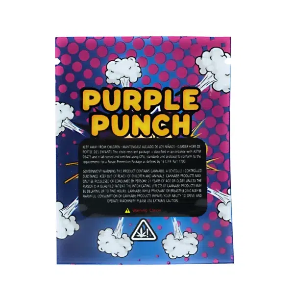 1 Gram Stock Mylar Bag – Premium Smell-Proof Flower Packaging - Purple Punch (100 Count) WSMB-1G-073 - Image 2