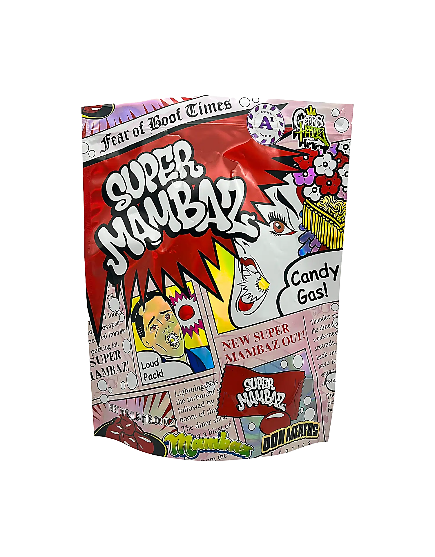 1 Pound Mylar Bag – Premium Smell-Proof Packaging – Super Mambaz (25 Count) 1LB-004
