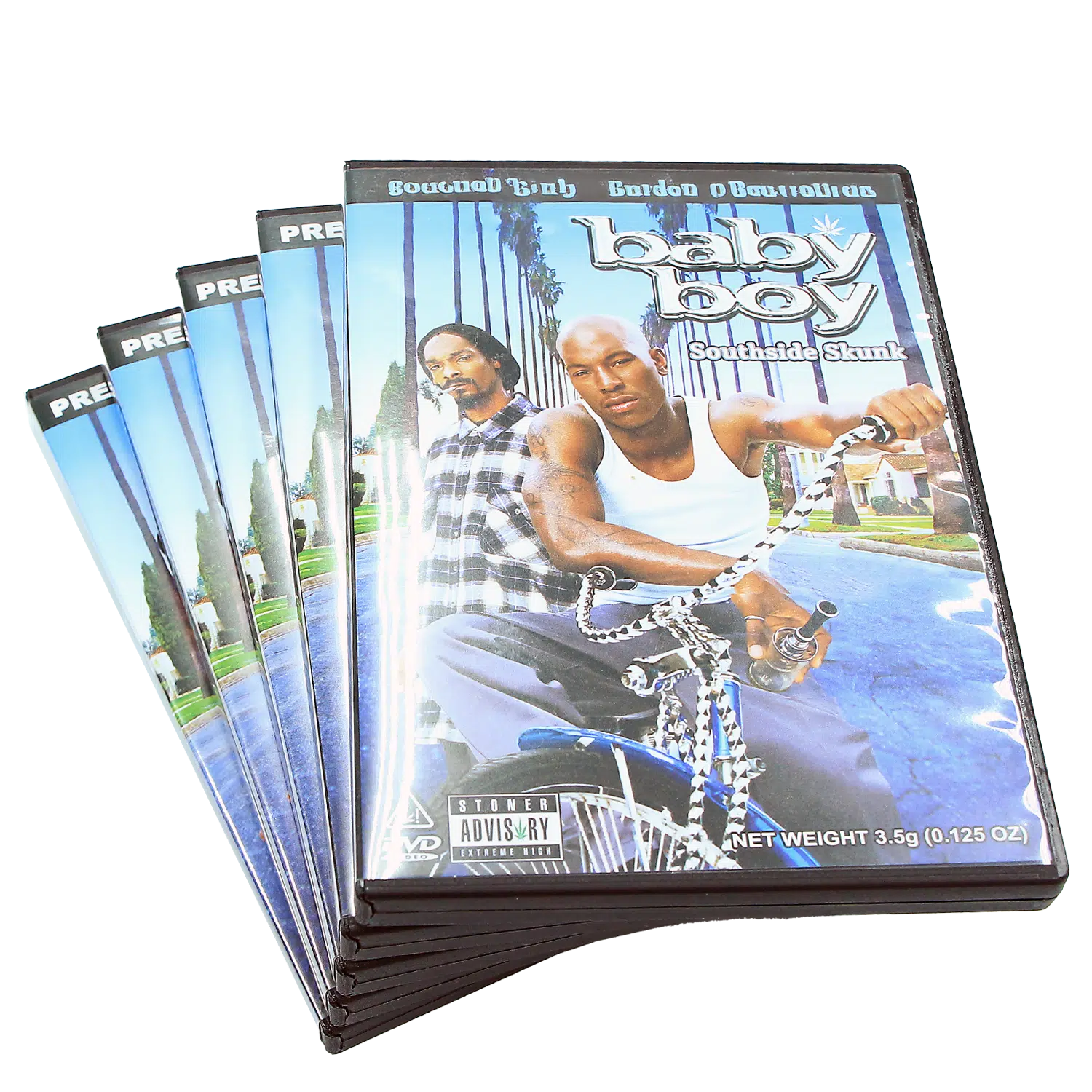 (5-Pack) 3.5 Gram Mylar Bag – Premium Mylar Bag + DVD Case Set DVD-MB-004