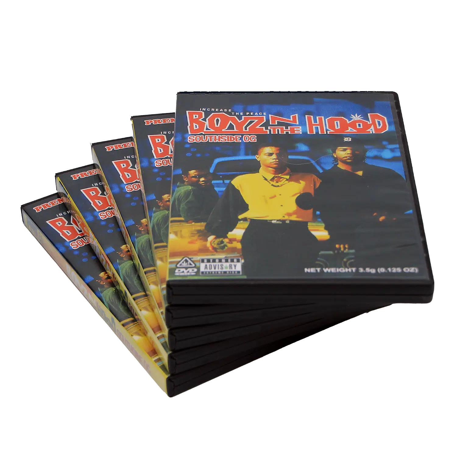 (5-Pack) 3.5 Gram Mylar Bag – Premium Mylar Bag + DVD Case Set – DVD-MB-006