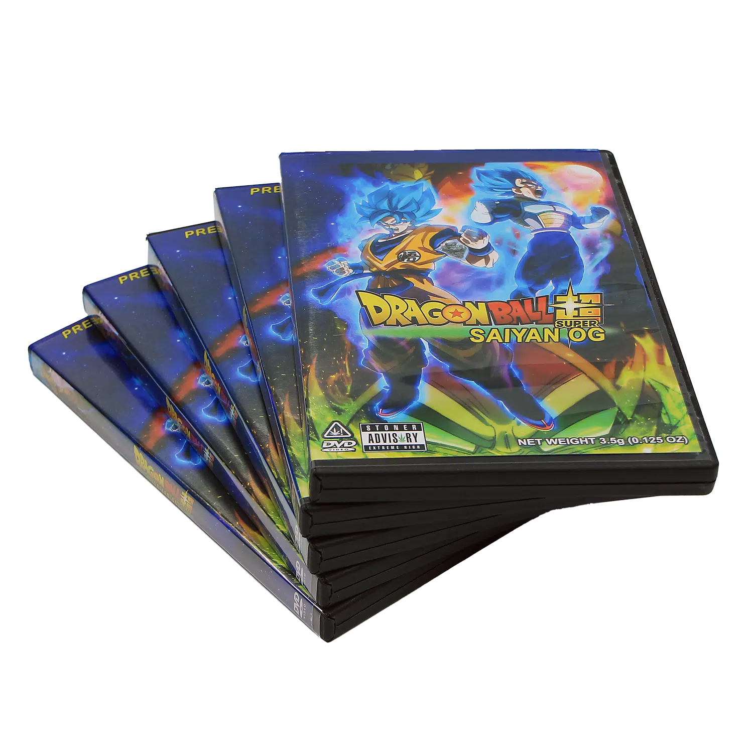 (5-Pack) 3.5 Gram Mylar Bag – Premium Mylar Bag + DVD Case Set – DVD-MB-009