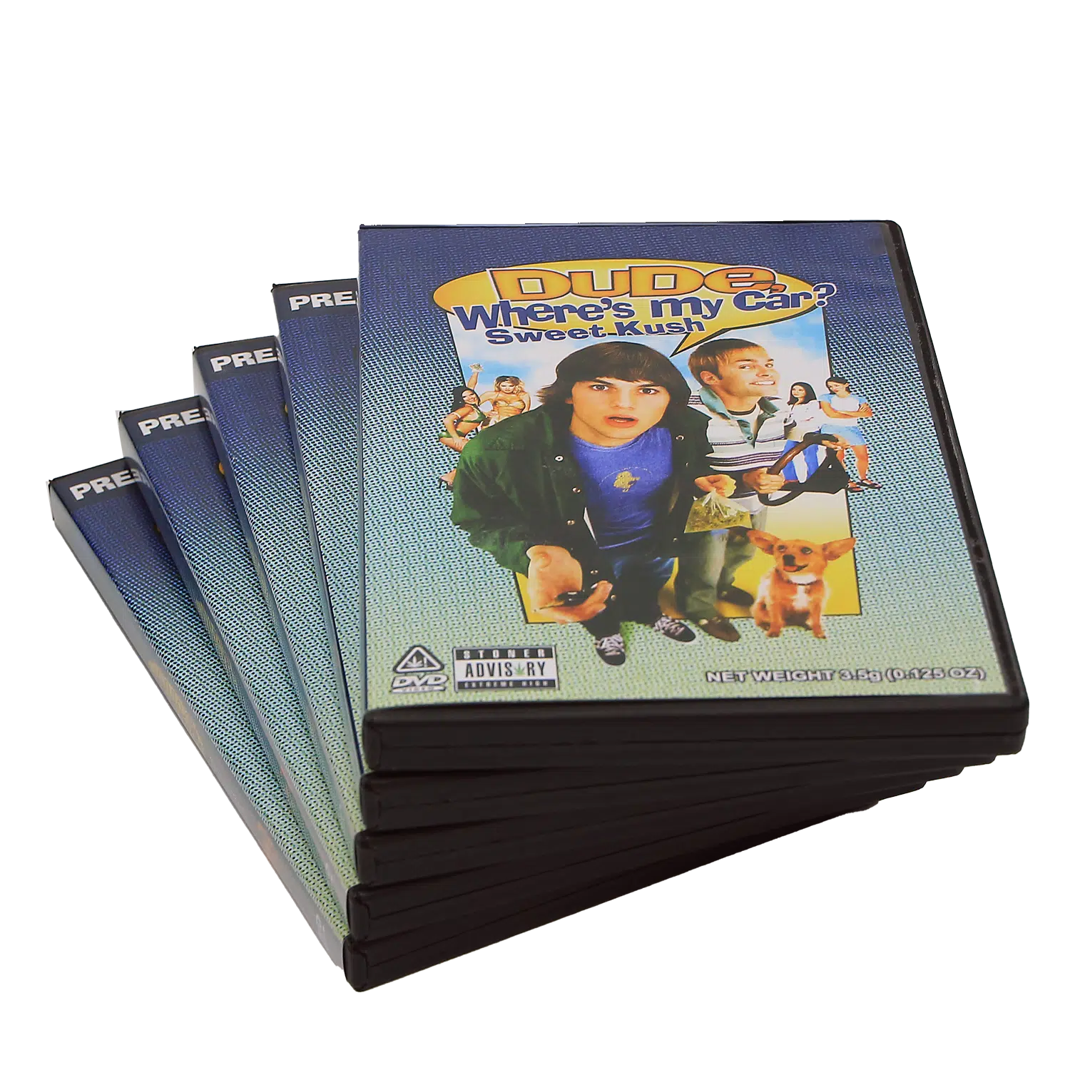 (5-Pack) 3.5 Gram Mylar Bag – Premium Mylar Bag + DVD Case Set – DVD-MB-010