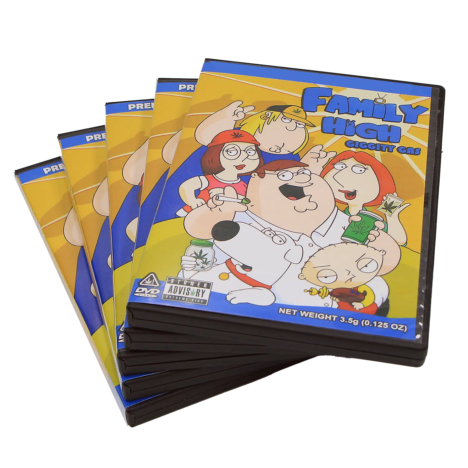 (5-Pack) 3.5 Gram Mylar Bag – Premium Mylar Bag + DVD Case Set – DVD-MB-012