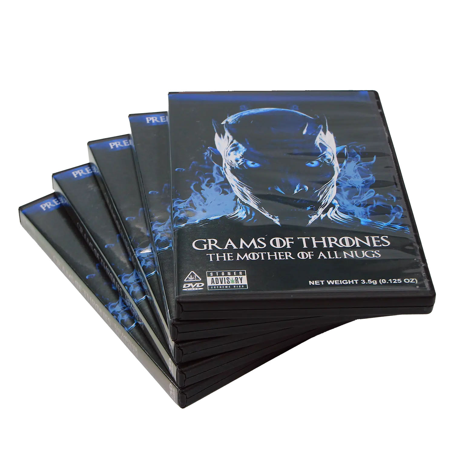 (5-Pack) 3.5 Gram Mylar Bag – Premium Mylar Bag + DVD Case Set – DVD-MB-016