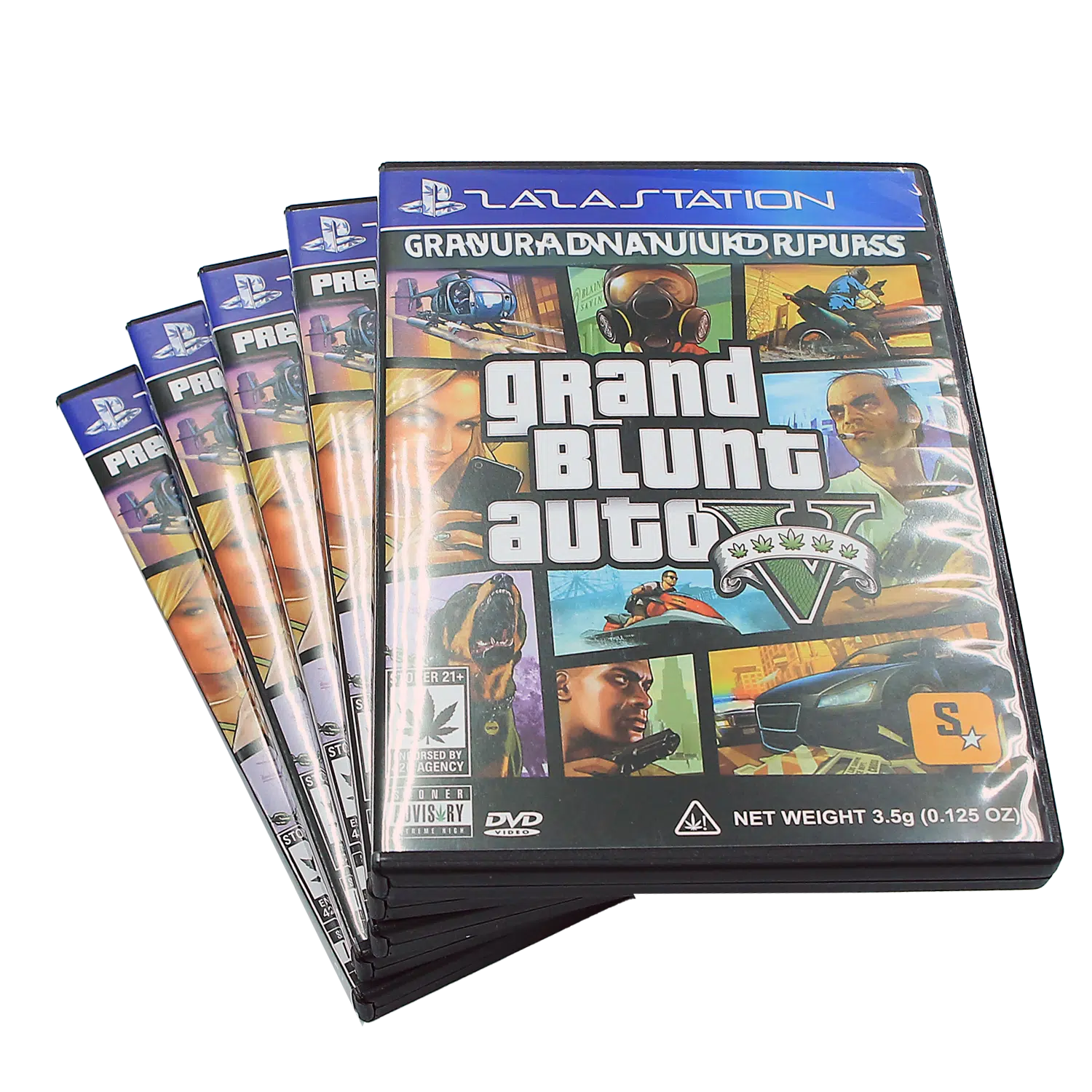 (5-Pack) 3.5 Gram Mylar Bag – Premium Mylar Bag + DVD Case Set – DVD-MB-017