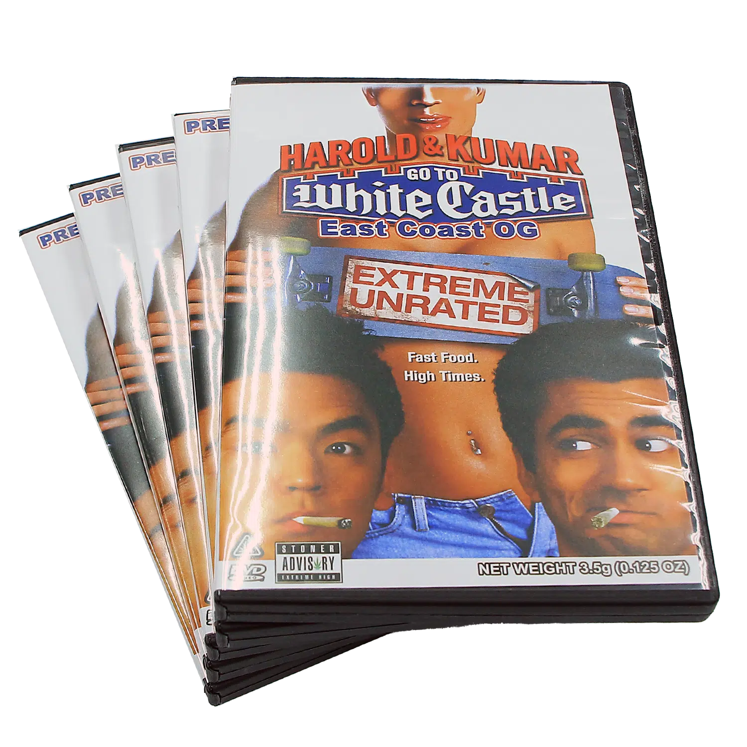 (5-Pack) 3.5 Gram Mylar Bag – Premium Mylar Bag + DVD Case Set – DVD-MB-019