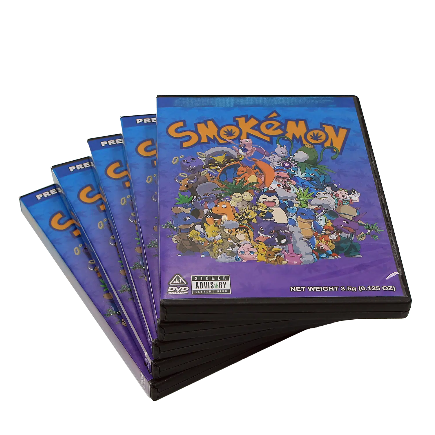 (5-Pack) 3.5 Gram Mylar Bag – Premium Mylar Bag + DVD Case Set – DVD-MB-030