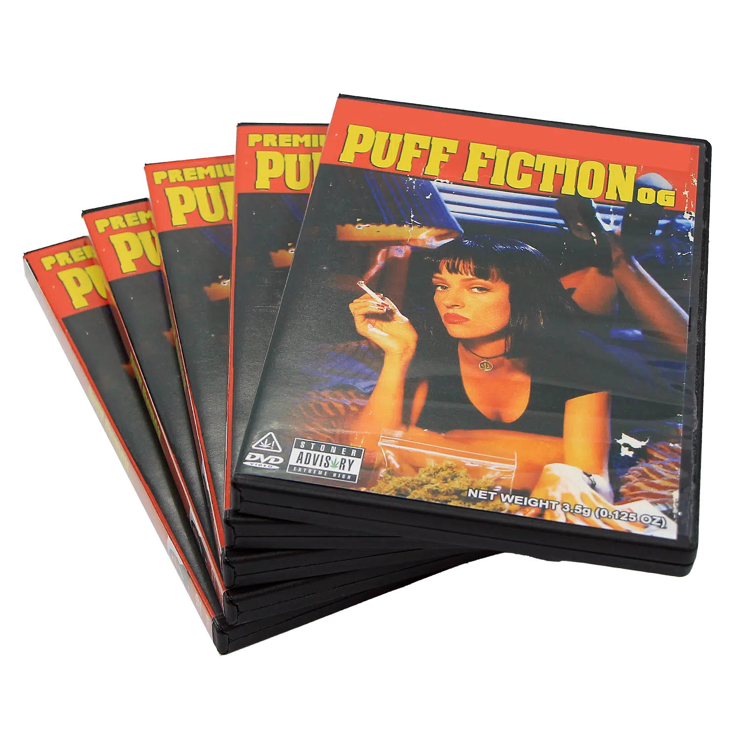 (5-Pack) 3.5 Gram Mylar Bag – Premium Mylar Bag + DVD Case Set – DVD-MB-031