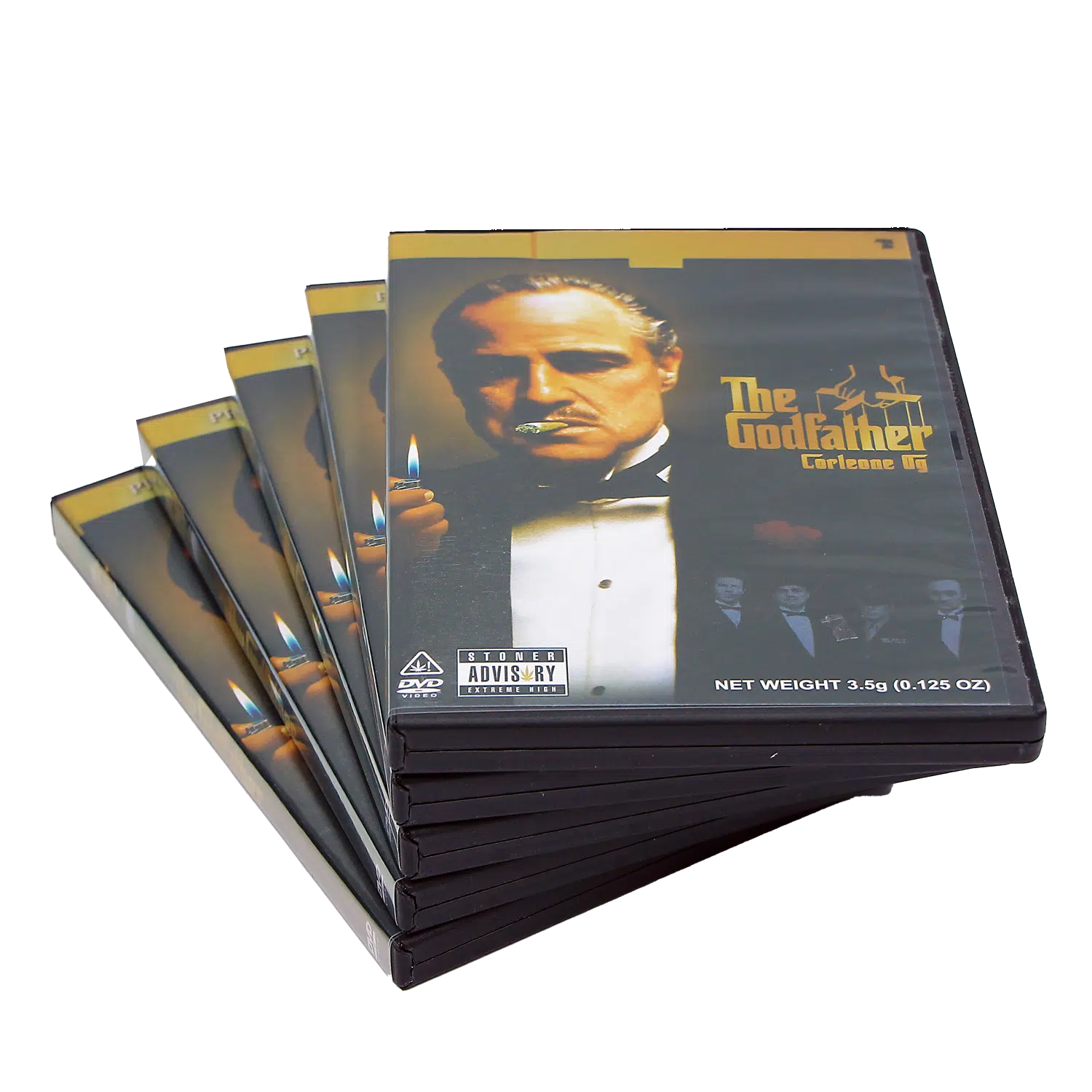 (5-Pack) 3.5 Gram Mylar Bag – Premium Mylar Bag + DVD Case Set – DVD-MB-042