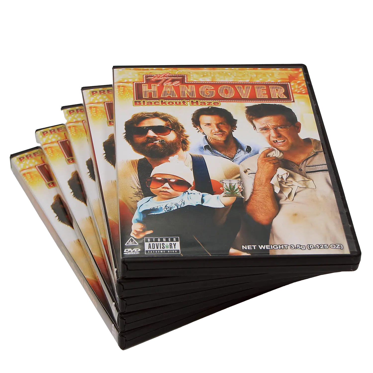 (5-Pack) 3.5 Gram Mylar Bag – Premium Mylar Bag + DVD Case Set – DVD-MB-043