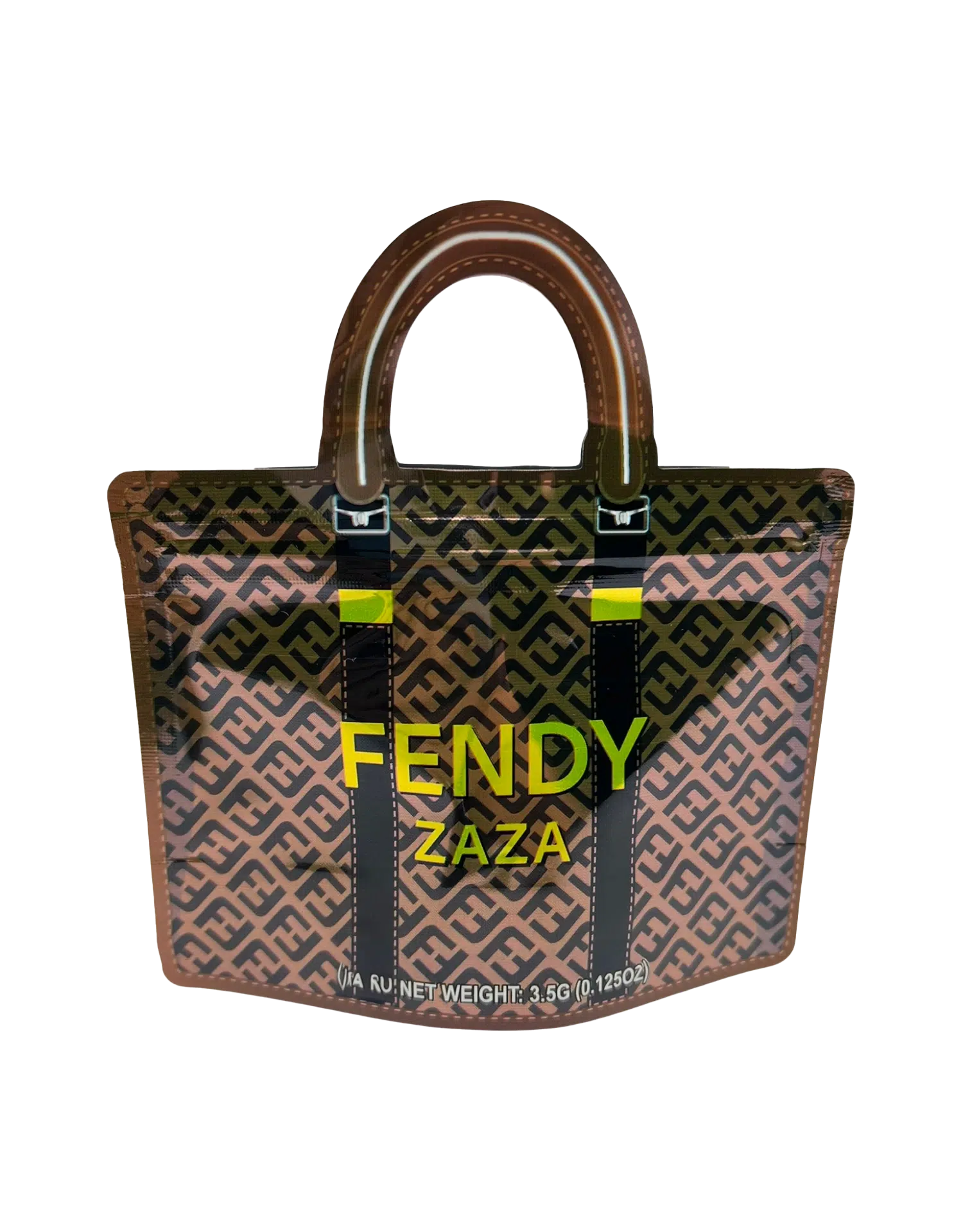 3.5g Handbag Shaped Mylar Bag (50 Count) Fendy Zaza – HBMB-35-018