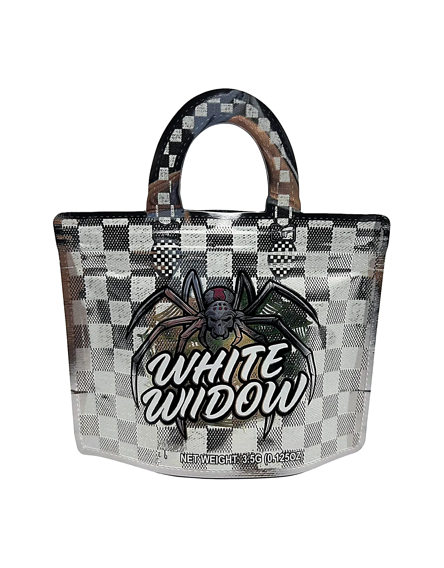 3.5g Handbag Shaped Mylar Bag (50 Count) White Widow – HBMB-35-047
