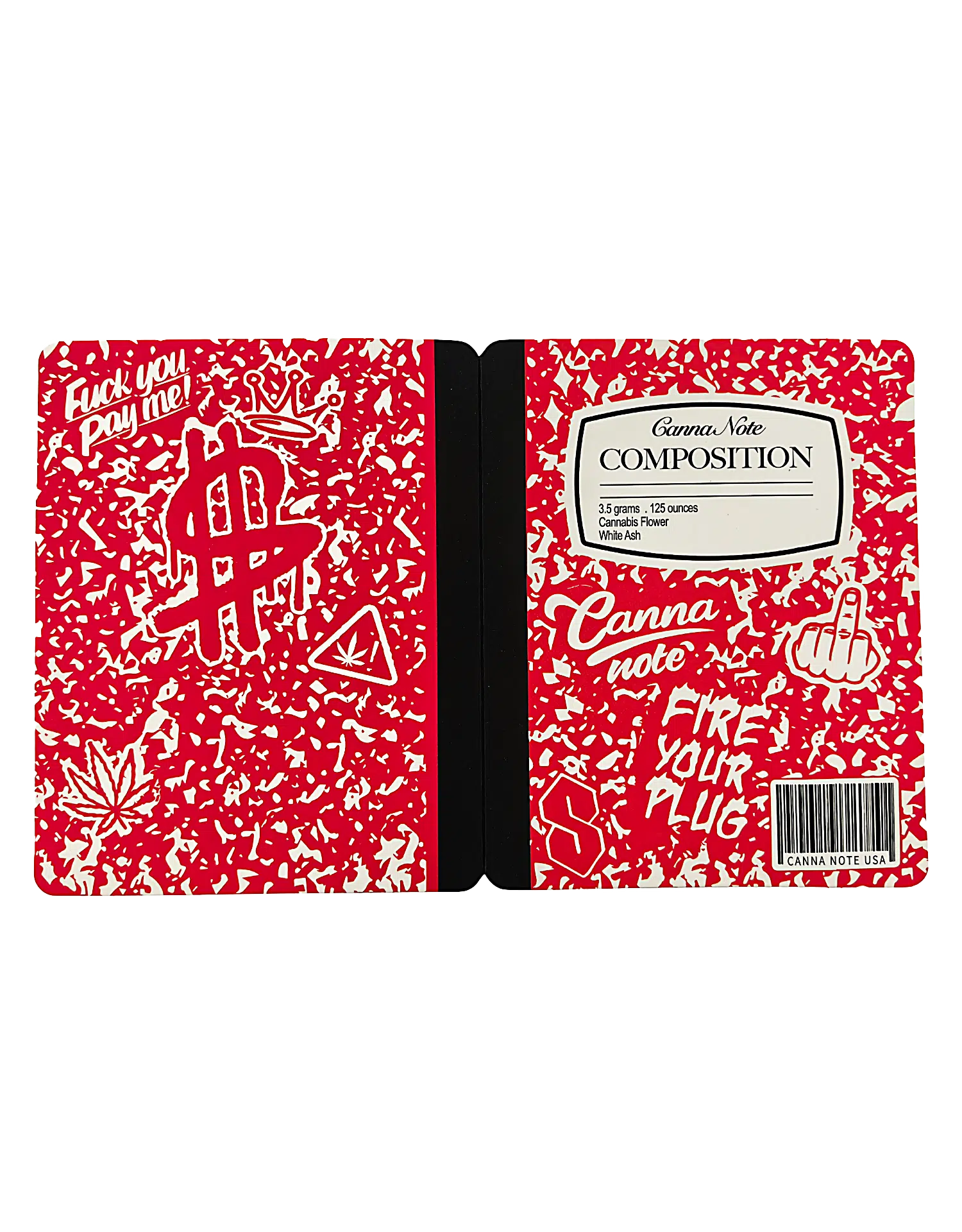 3.5g Notebook-Style Mylar Bag (12 Count) Notebook Red – NBMB-35-001