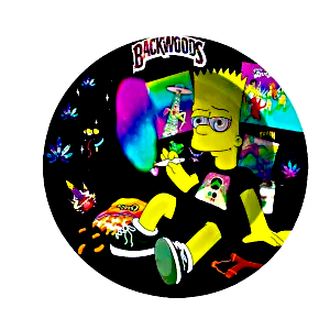 ASH024 Tin Ashtray 5.5″x5.5″ Backwoods Bart Simpson