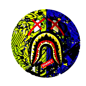 ASH045 Tin Ashtray 5.5″x5.5″  Bape Face