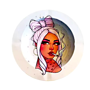 ASH062 Tin Ashtray 5.5″x5.5″ Get Lost Girl Blonde Smoking