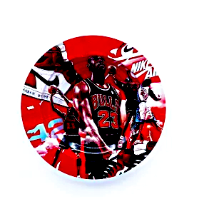 ASH066 Tin Ashtray 5.5″x5.5″ Bulls 23 Michael Jordan