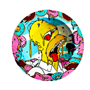 ASH075 Tin Ashtray 5.5″x5.5″ Homer Donut World