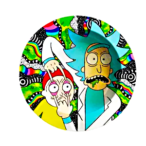 ASH077 Tin Ashtray 5.5″x5.5″ Rick and Morty Duo