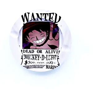 ASH083 Tin Ashtray 5.5″x5.5″ Anime Wanted Monkey D. Luffy