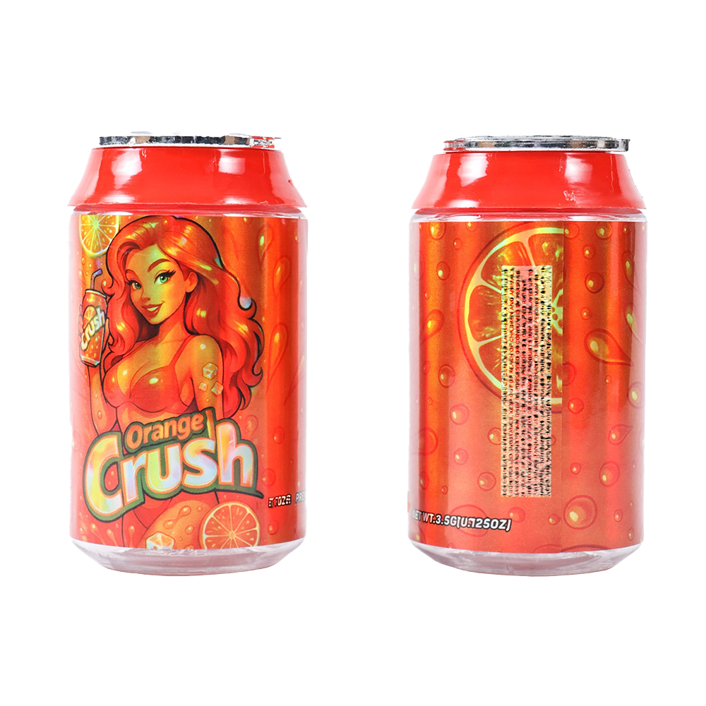 3.5g Plastic Soda Can Jar – (12 Count) Orange Crush CANJAR-009
