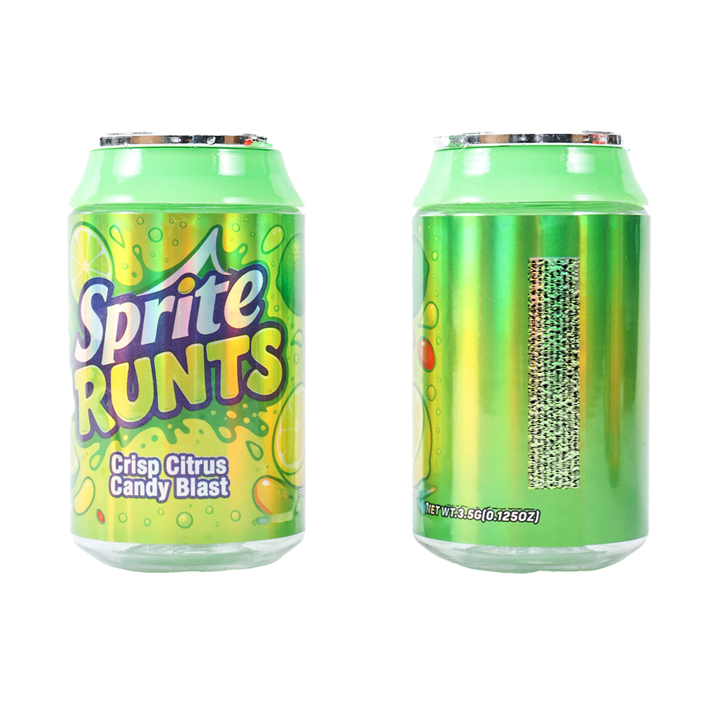 3.5g Plastic Soda Can Jar – (12 Count) Sprite Runts CANJAR-010